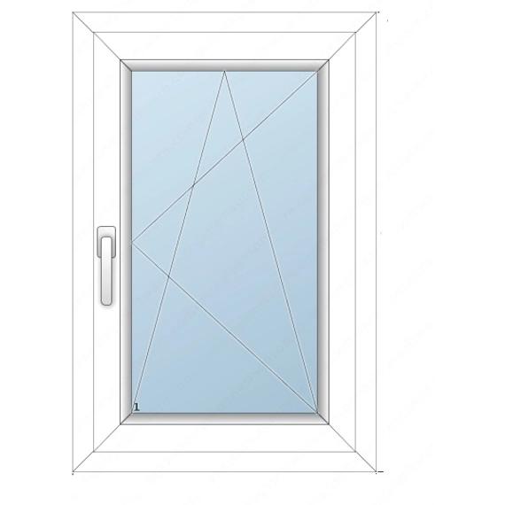 58x88 Műanyag ablak / Bukónyíló/, 2-rétegű üveg
