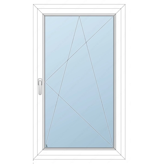 88x118 Műanyag ablak / Bukónyíló/, 2-rétegű üveg