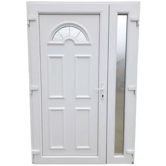 Terra -FL- Műanyag bejárati ajtó / fehér / 138x208 / NYITHATÓ OLDALLAL -