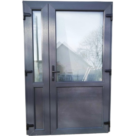 Glassy 2- Víztiszta üveg / Hőszigetelt Bejárati ajtó / 136x208 / Antracit